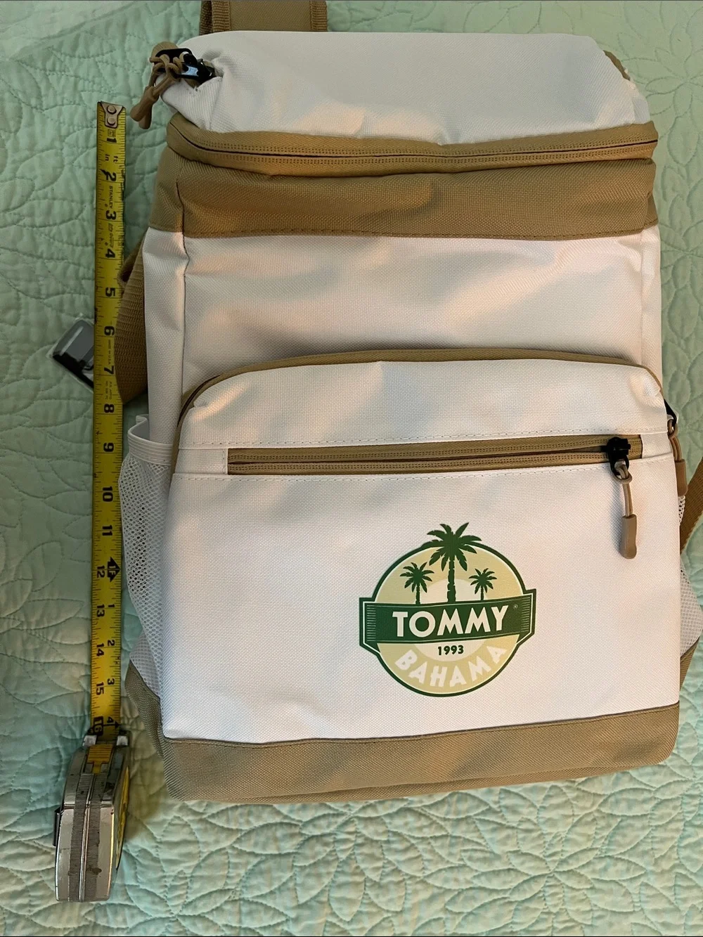 Tommy Bahama Cooler Backpack New 4 Zipper Areas and bottle opener attached